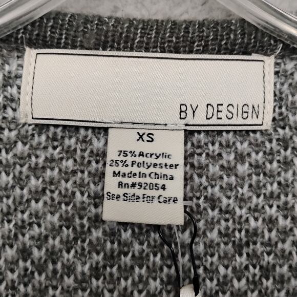 Nordstrom Rack By Design Open Cardigan Size XS Gray and White Aztec Pattern NWT - Picture 8 of 8